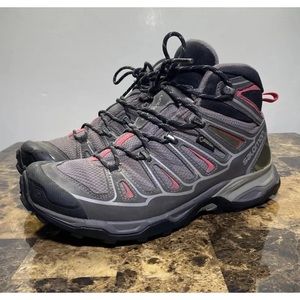 Salomon X Ultra 2 Mid GTX Goretex Pink Hiking Ankle Boots Womens Size 7.5